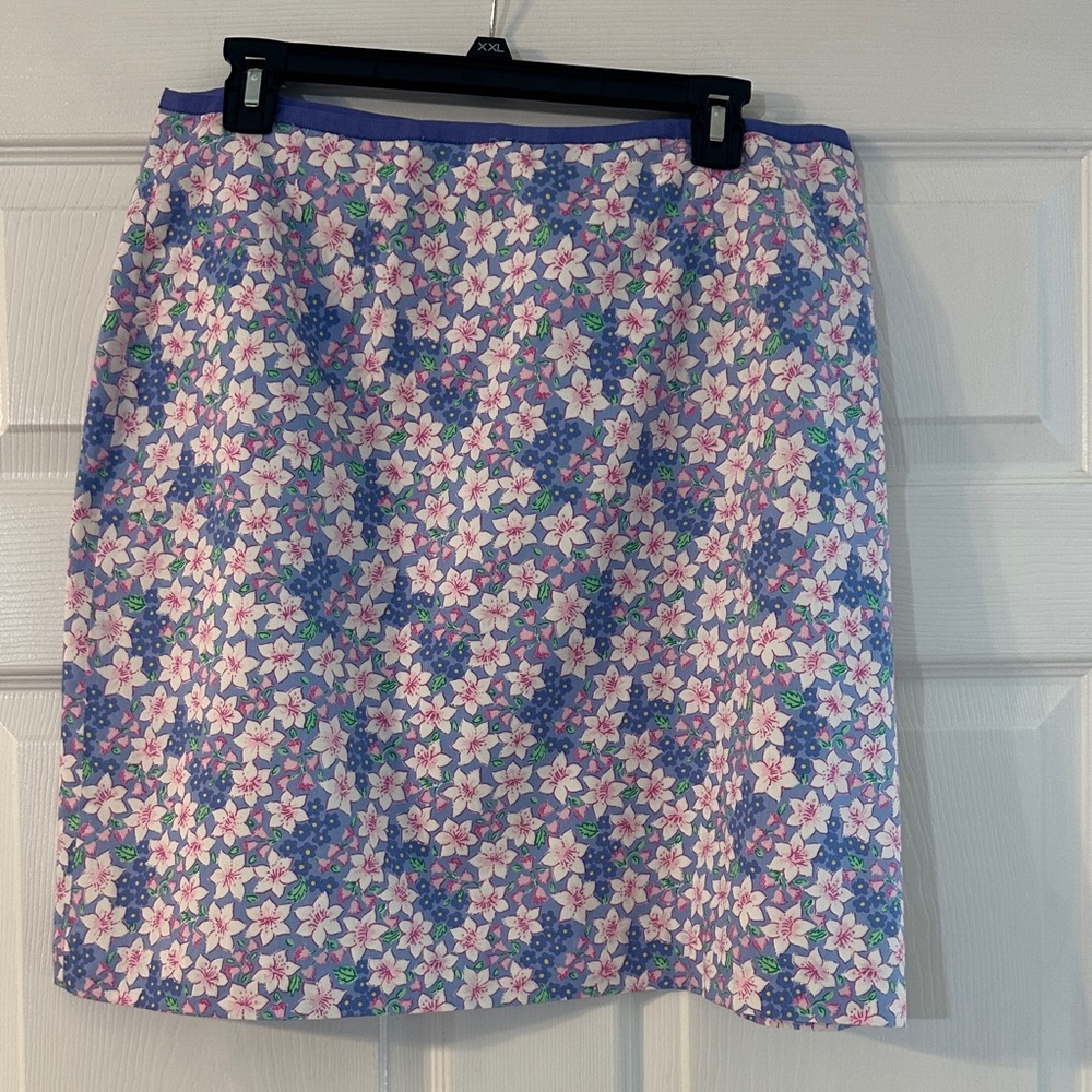Lilly Pulitzer A-Line Skirt in Pink and Blue Floral